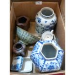 A box of oriental ceramics