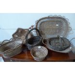 A collection of vintage wicker baskets