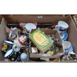 Two boxes of miscellaneous ceramics