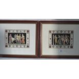 A pair of polychrome prints after Roman classical frescoes 12' x 14½'