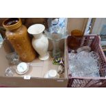 Three boxes of glassware and ceramics