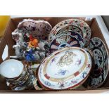 A Victorian soup tureen and cover, Japanese eggshell porcelain, two Imari plates and other ceramics