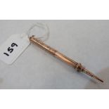 A 9ct foliate engraved propelling pencil 12.5g gross