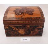 A Victorian Tunbridge ware stationery box. 6¼' wide