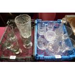 Two boxes of glassware