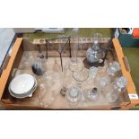 A collection of glass and other laboratory equipment