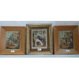 A pair of early 19th century pine framed engravings 'The Young Sailor's Departure', 'Returns Home as