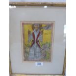 ETHIOPIAN COPTIC SCHOOL St. Peter and the goose. Gouache on parchment 7½' x 5½'