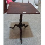 A George III mahogany snap top occasional table on tripod support
