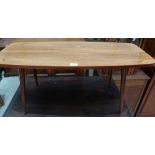A 1950s retro walnut low table 36' long