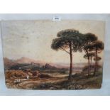 CONTINENTAL SCHOOL. 19TH CENTURY An Italianate landscape. Watercolour 14¼' x 21¼' Unframed