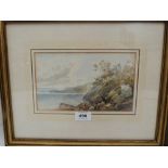 ATTRIB: THOMAS MILES RICHARDSON Jnr. BRITISH 1813-1890 Lake scene. Signed initials. Watercolour