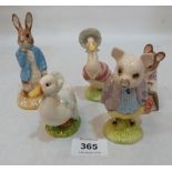 Five Royal Doulton/Beswick Beatrix Potter figures