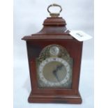 A mahogany bracket timepiece of recent manufacture with English Rotherhams brass drum movement. 9'