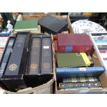 A collection of books, mostly Folio Society volumes