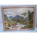 PERCY BUCKMAN River - Poisoned Glen, Dunlewy, Co. Donegal 1934. Signed - Oil on board