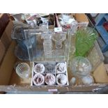 A box of sundry glassware