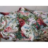 A pair of country house floral curtains
