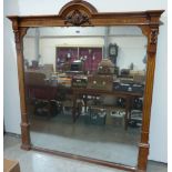 A Victorian parcel gilt burrwood overmantle with acanthus carved frame. 73' h x 66' w. Mirror
