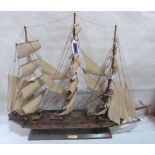 A model of an 18th century three masted ship with 22 guns. 24' long