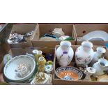 Two boxes of miscellaneous ceramics