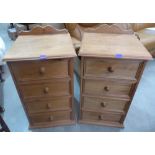 A pair of pine bedside chests