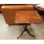 A mahogany tripod occasional table and a 1970s teak dropleaf table