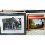 A collection of framed art and photographic prints, many by the Late Ludlow artist and