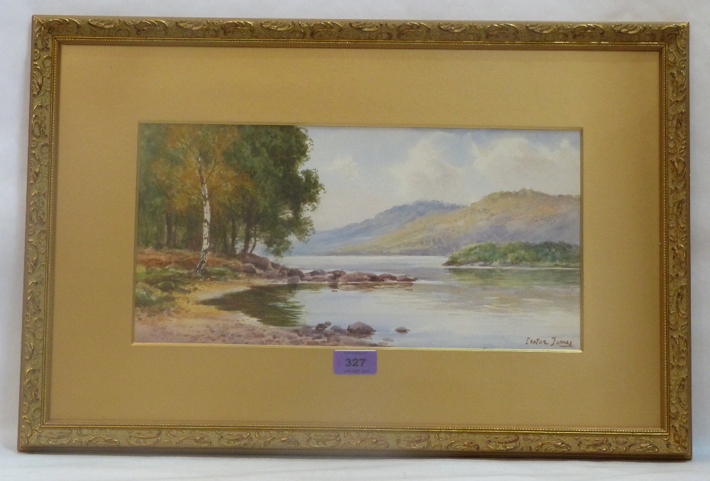 LESTER JAMES. BRITISH 20th CENTURY A lakeland landscape. Signed. Watercolour 7½' x 15½'