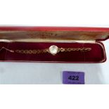 A 9ct Rotary lady's wristwatch with 9ct bracelet strap. Case and bracelet 8.5g approx