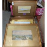 Four framed watercolour drawings