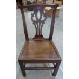 A George III joined oak and elm country side chair