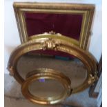 Three gilt framed mirrors