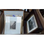 A collection of framed engravings