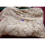 A lace table cloth