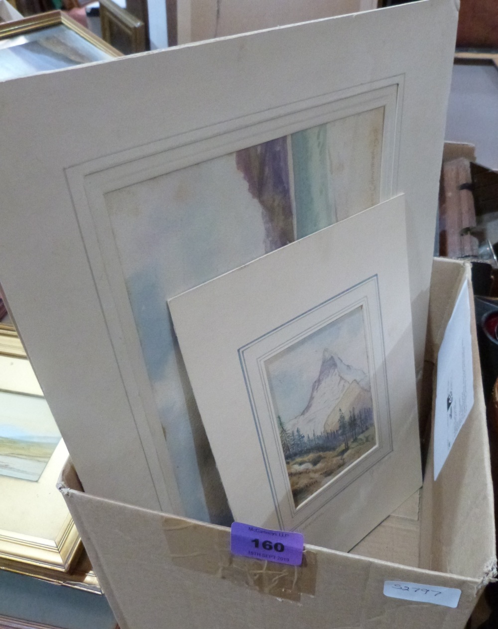 Two unframed watercolours by Wilfred C. Hawthorn and another by G. Payne