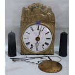 A 19th century French comptoise wall clock, the two train weight driven movement with verge