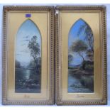 J.E. BONNER 19TH CENTURY A pair of river scenes, Night and Evening. Signed initials and dated '79.