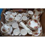 A box of Royal Albert Old Country Roses teaware