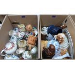 Two boxes of ceramics