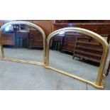 Two gilt framed overmantles with bevelled plates. Of recent manufacture