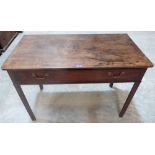 A George III mahogany side table with frieze drawer. 42' wide