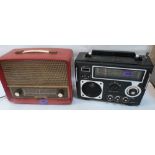 An Ekco U245 valve wireless and another later radio