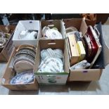 Six boxes of ceramics and sundries