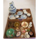 A collection of Oriental blue and white and other small decorative ceramics