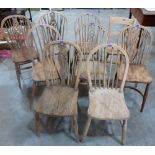 Nine wheelback and other kitchen chairs