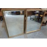 Two gilt framed wall mirrors. 37' high