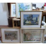 Five 20th century watercolours to include 'Sea Defences Gt. Yarmouth' by Mabel Illingworth Varley