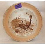 A WW1 Grimwades plate with cartoon decoration after Bruce Bairnsfather. 9' diam