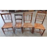 Four 19th century country chairs